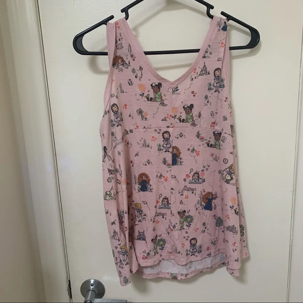 Disney Princess Pajama Set, Disney Princess Pajamas, Disney Tank and Shorts - Picture 6 of 10